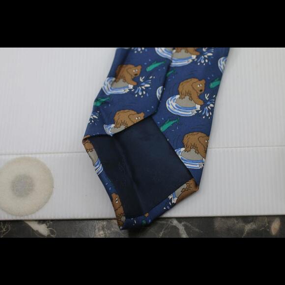 Ian hoot the rack salmon & bear silk tie - Picture 4 of 6